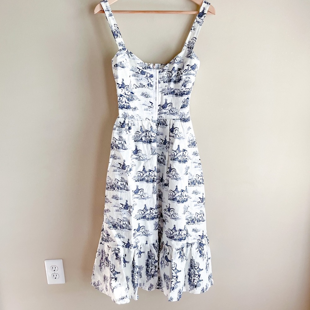 Reformation Dolci Midi Dress Toile Linen Size 6